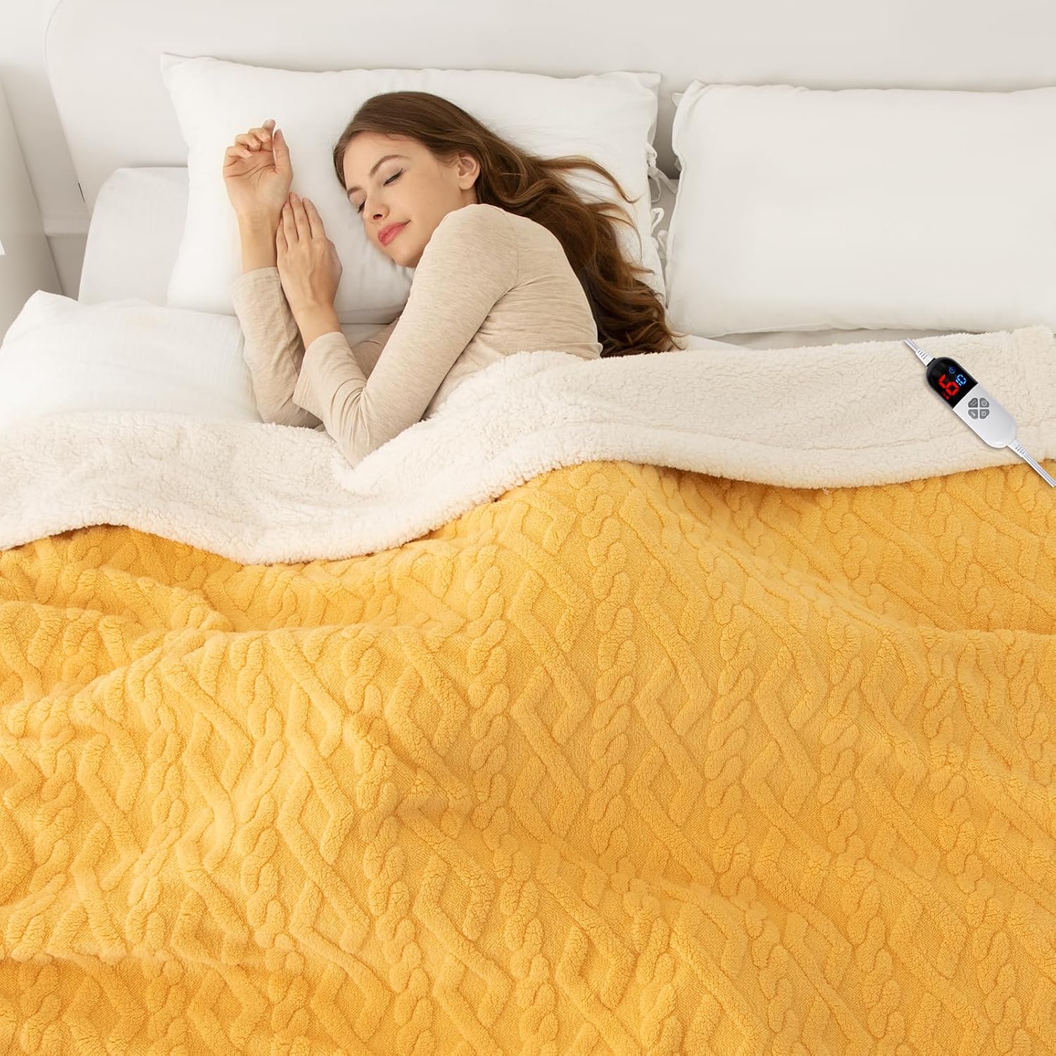 Electric Blanket Full Size 72inX84in - Soft Thick Warm Sherpa