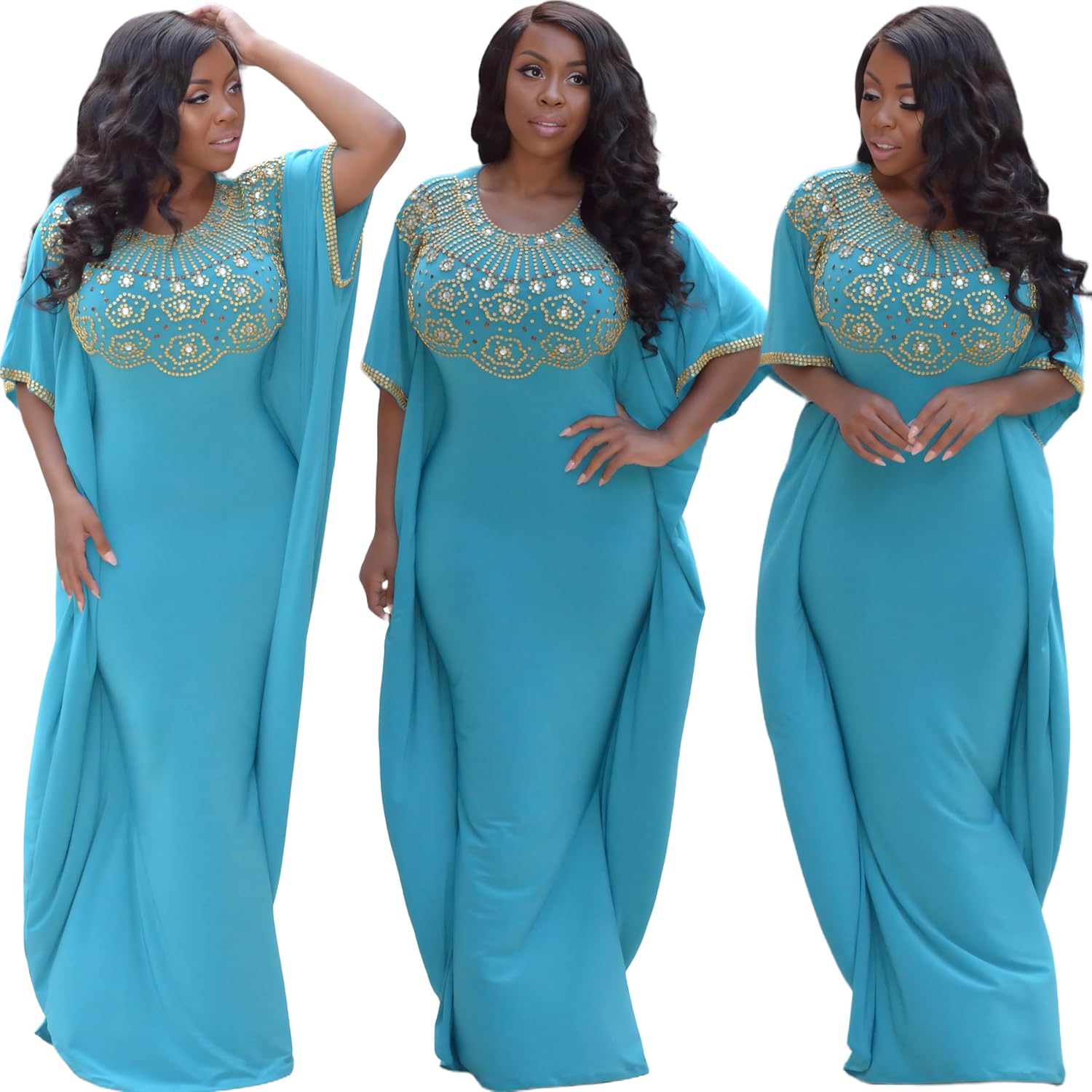 Elegant Black Kaftan Dress for Women - Plus Size Cocktail Wear