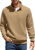 Mens Quarter Zip Pullover Quilted Sweatshirt - Cozy, Durable Fit
