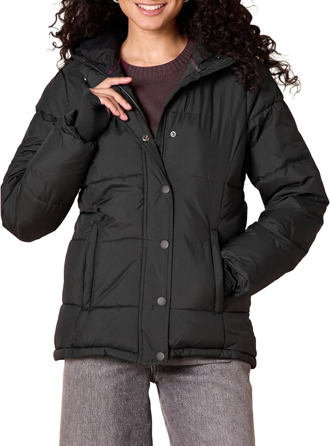 Heavyweight Quilted Long-Sleeve Hooded Puffer Coat Review