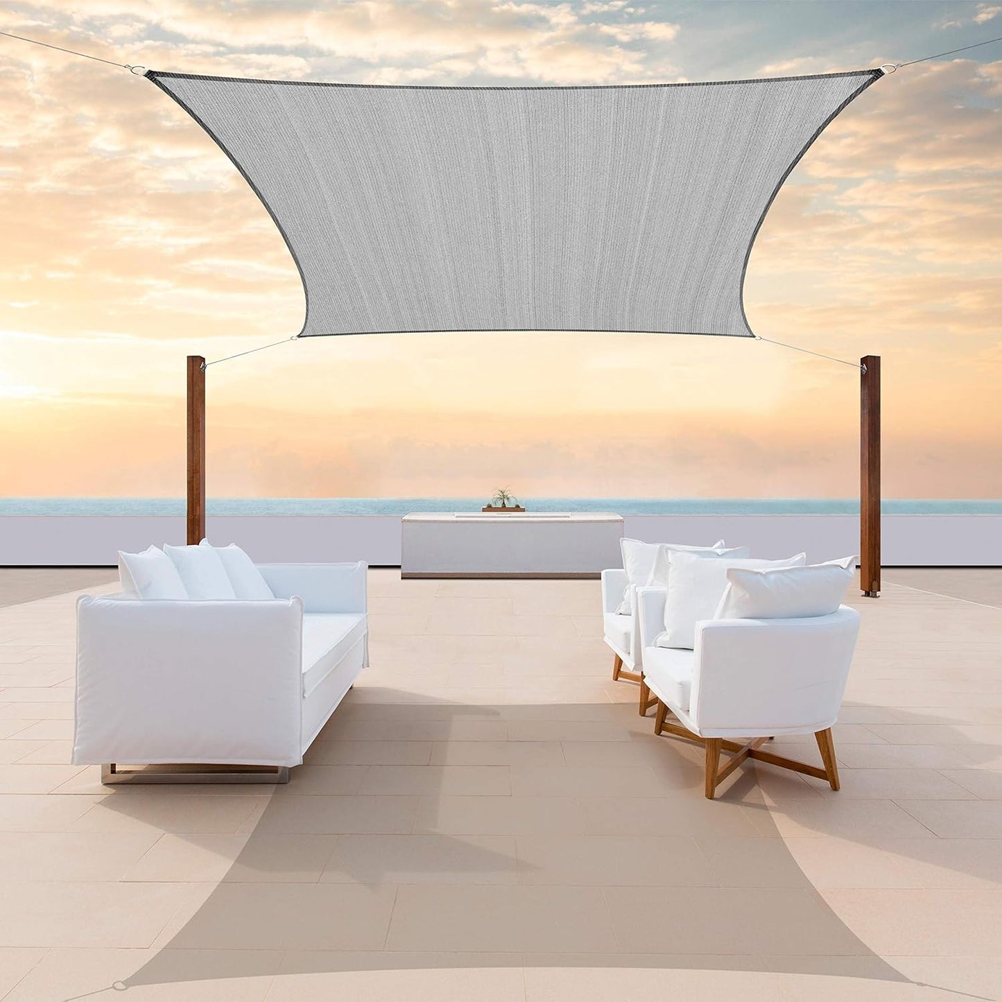 ColourTree 19ft x 24ft Grey Sun Shade Sail Canopy for UV Protection