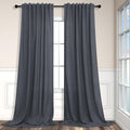 Dark Grey Curtains 84 in Length 2 Panels Set - Light Filtering Privacy