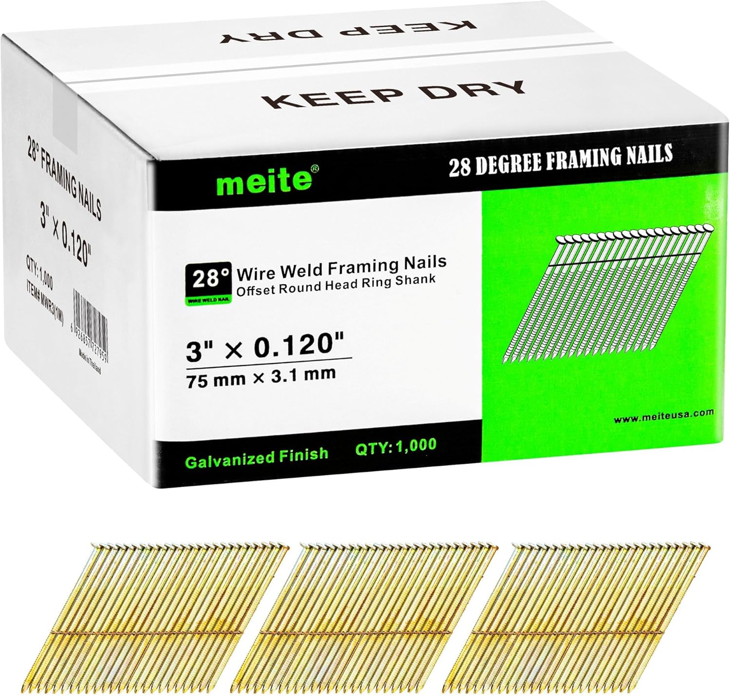 meite Framing Nails 28 Degree for Heavy-Duty Construction Tasks