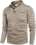 COOFANDY Men's Henley Pullover Sweatshirt Slim Fit Thermal - Warm