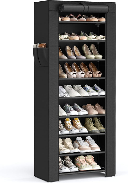 SONGMICS Shoe Rack with Non-Woven Fabric Cover for 35 Pairs