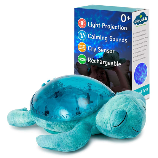Cloud b Tranquil Turtle Aqua - Soothing Baby Night Light & Sound
