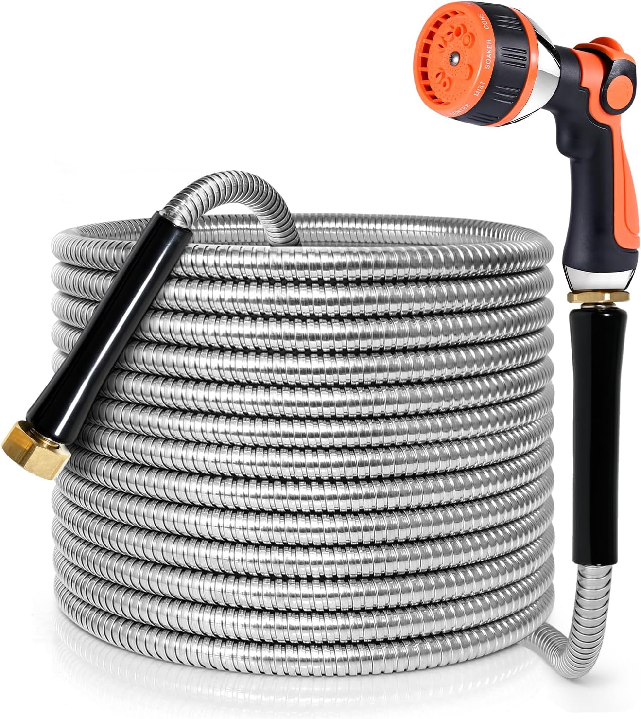 YAMATIC 75FT Stainless Steel Garden Hose: Durable & Kink-Free