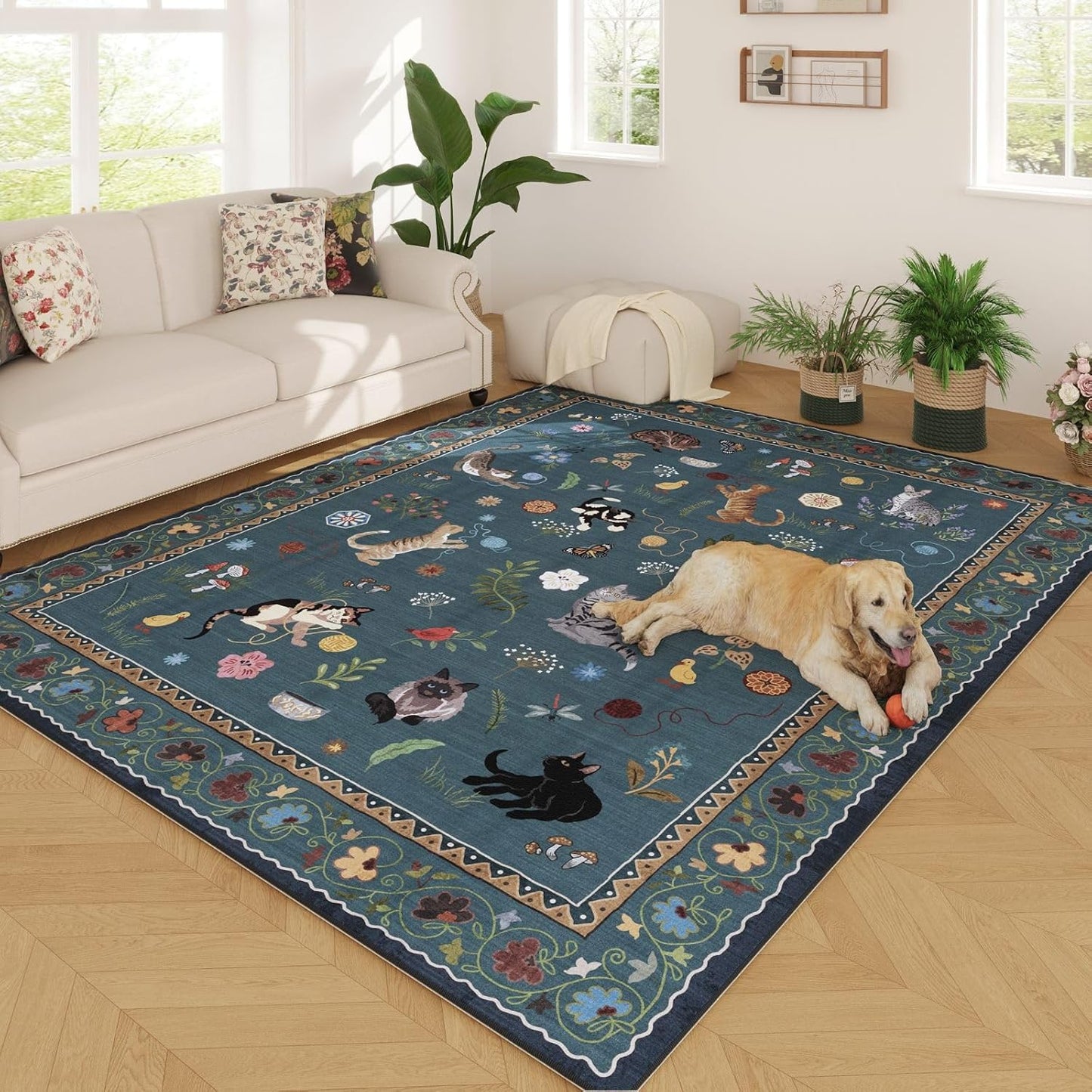 Rugcomf Area Rugs 8x10 for Living Room, Washable Boho Design