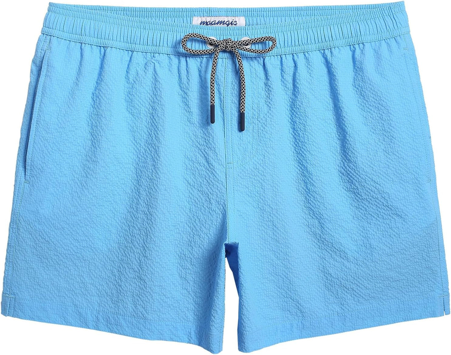 maamgic Men's Swim Trunks Quick Dry Seersucker Beach Shorts