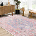 Area Rug 6x9 Vintage Honeycomb Non Slip Backing - Soft Faux Wool