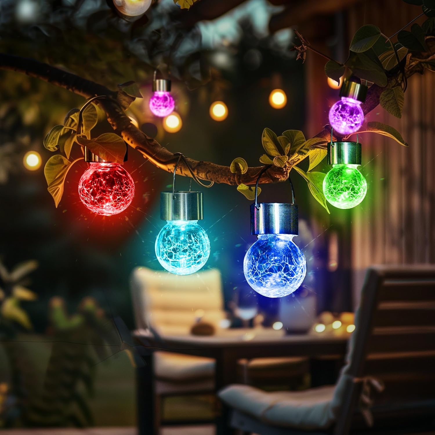 GIGALUMI 16 Pack Solar Hanging Lights for Outdoor Christmas Decor