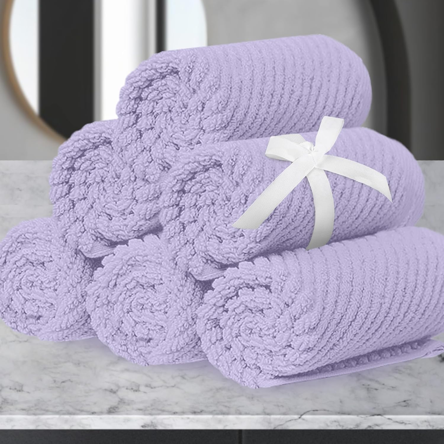 Premium 6PC Washcloths for Showering - Soft, Absorbent, Quick Dry