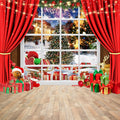 SJOLOON Red Christmas Backdrop Bear Gifts Photo Backdrop 10x10ft