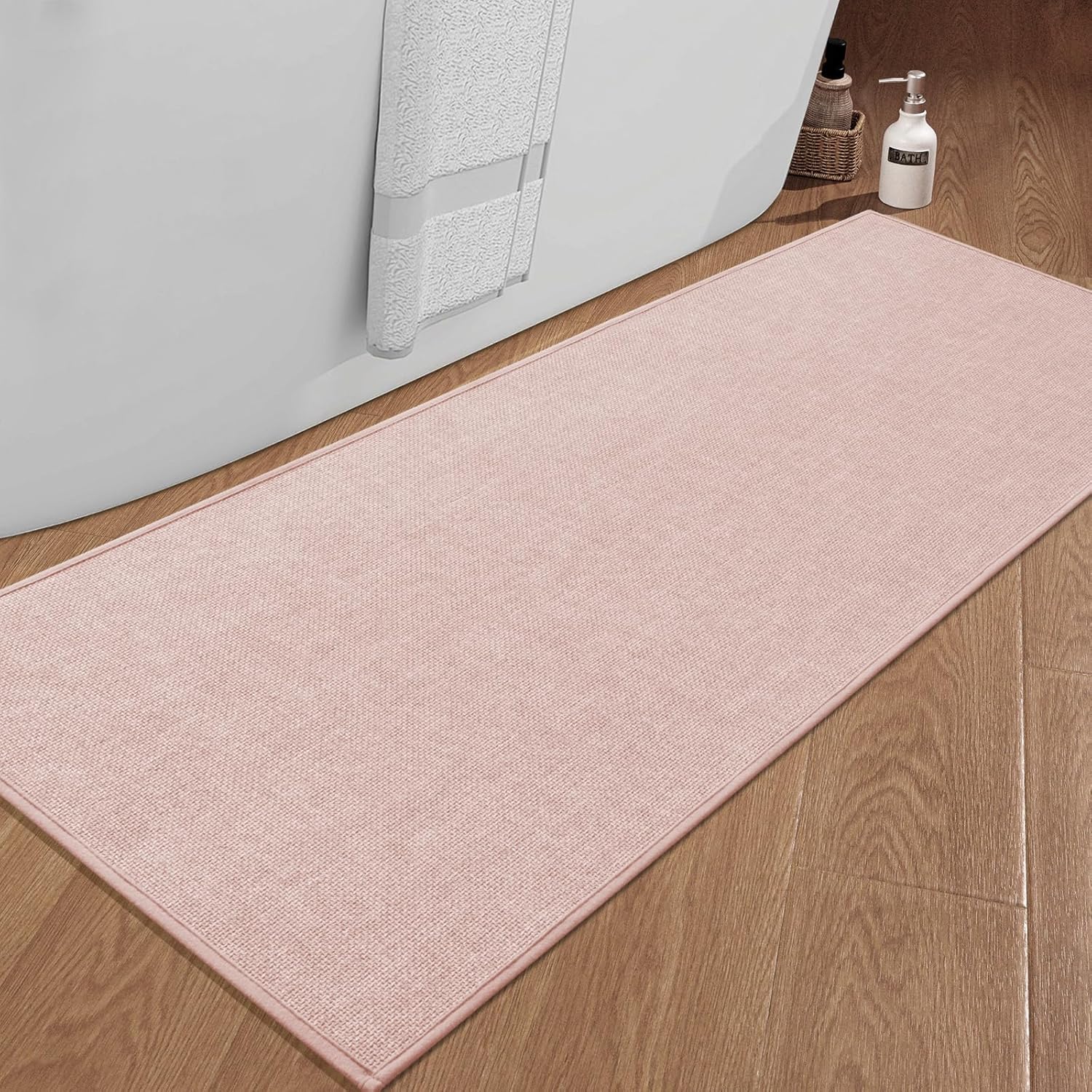 Ultra Thin Non Slip Bath Mat 59x25 for Quick Drying Comfort