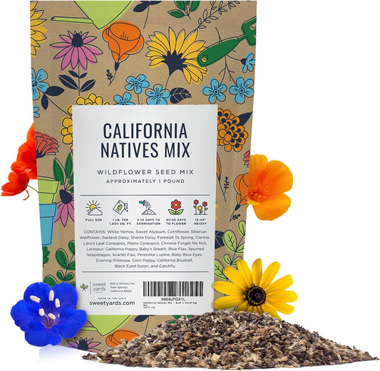 California Natives Mix Bulk Seeds for Vibrant Wildflower Gardens