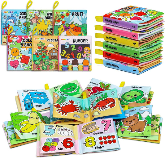 6PCS OKOOKO Soft Baby Books: Non-Toxic Learning Fun