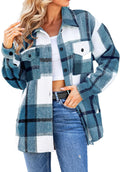 SHEJIZE Women's Casual Shacket Jacket Plaid Shirt - Versatile Layering