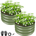 Round Galvanized Raised Garden Bed Kit 22 x 22 x 12 in - Easy Assembly