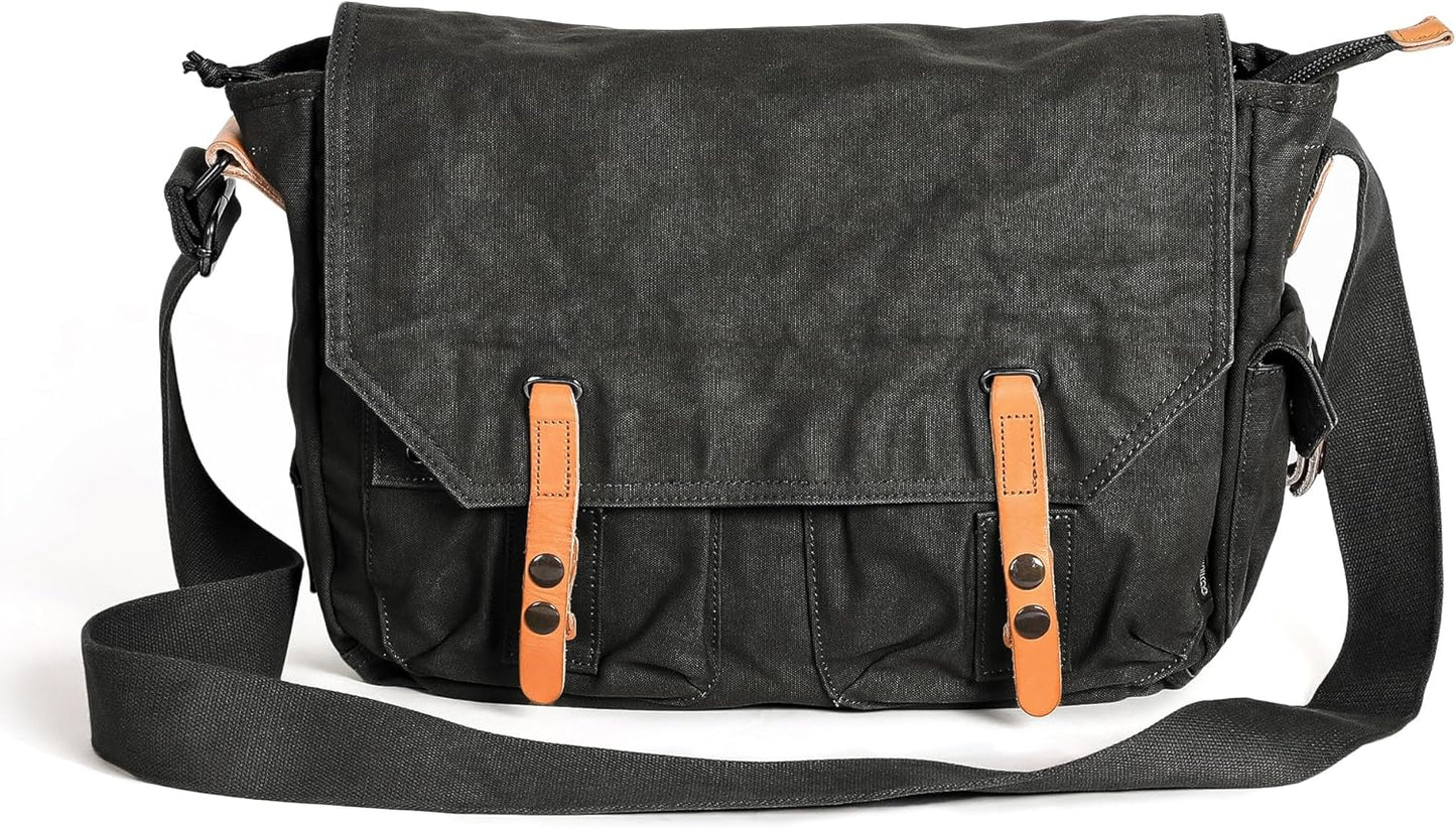 Gootium Canvas Messenger Bag - Vintage Shoulder Bag for Work