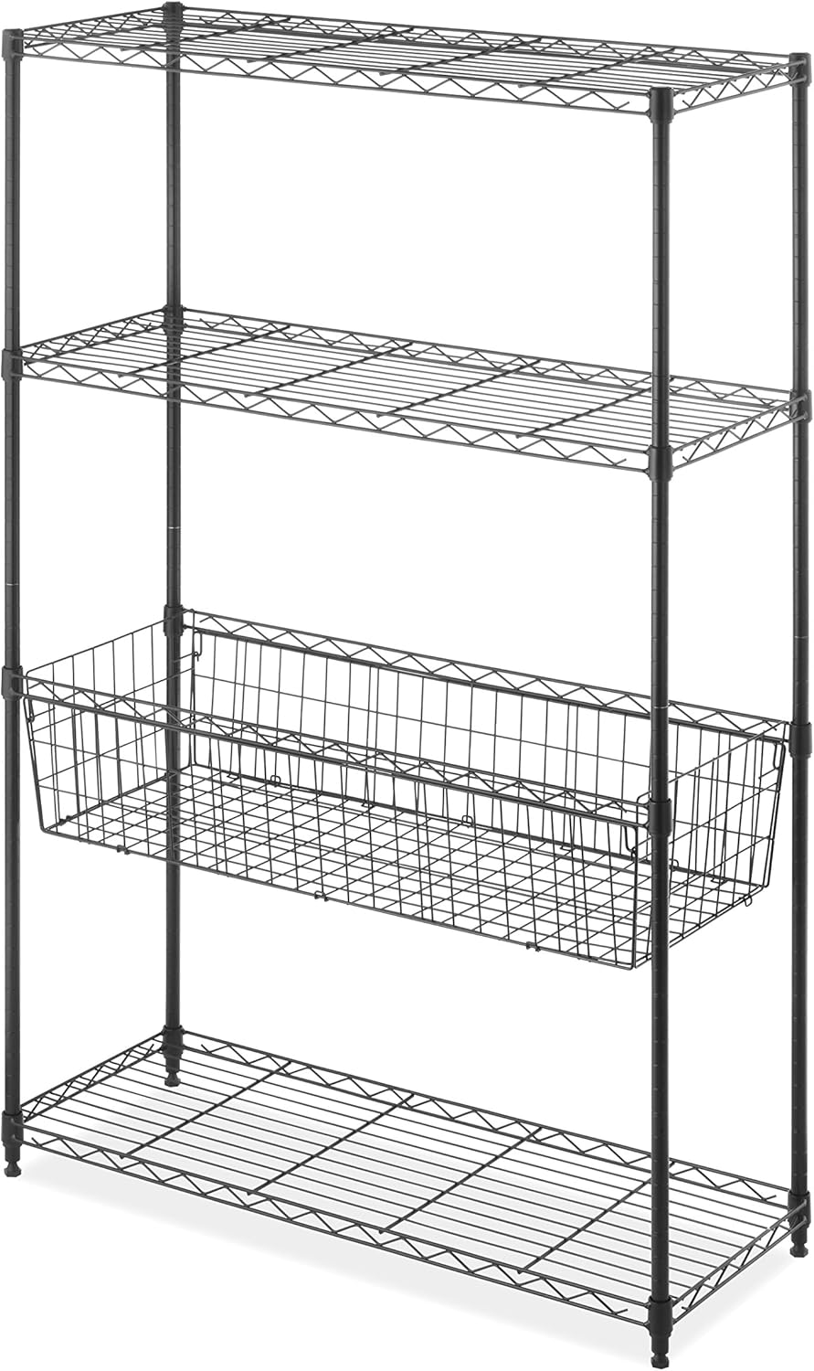 Whitmor 4-Wire Shelving Unit for Kitchen, Garage, and More