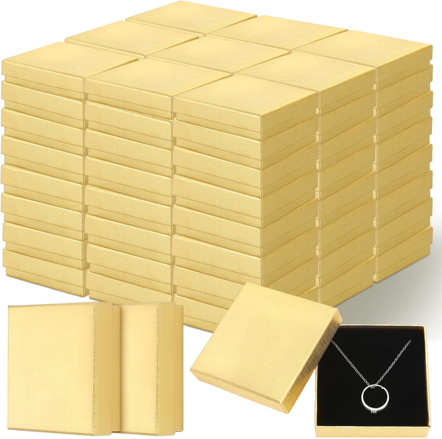 100 Pcs Jewelry Gift Boxes for Necklace Earring Bracelet Storage
