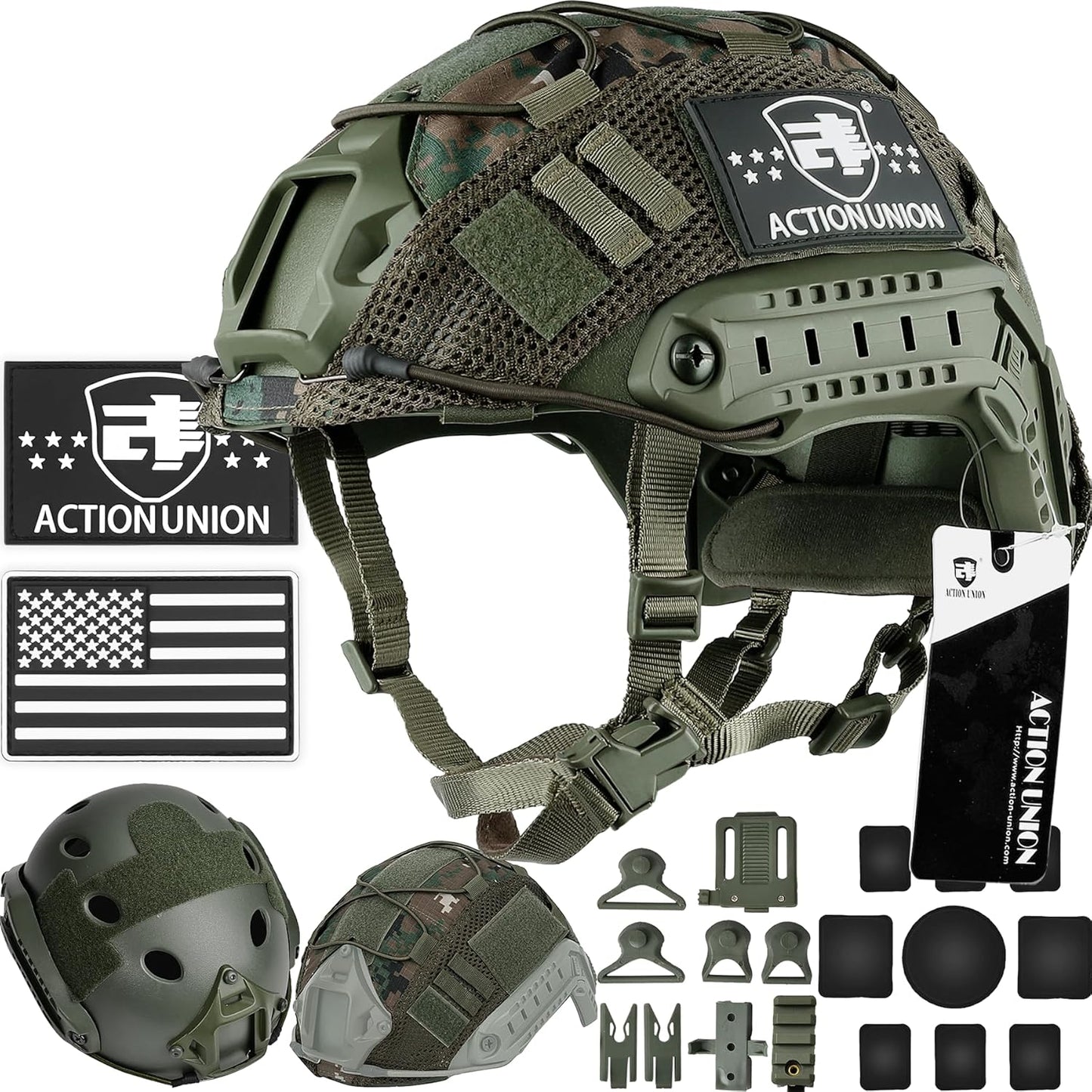 ACTIONUNION Airsoft Helmet Set PJ Type Tactical Paintball Gear