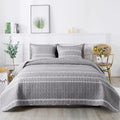 Andency Quilt King Size Set Grey (106x96 in) - Lightweight Reversible