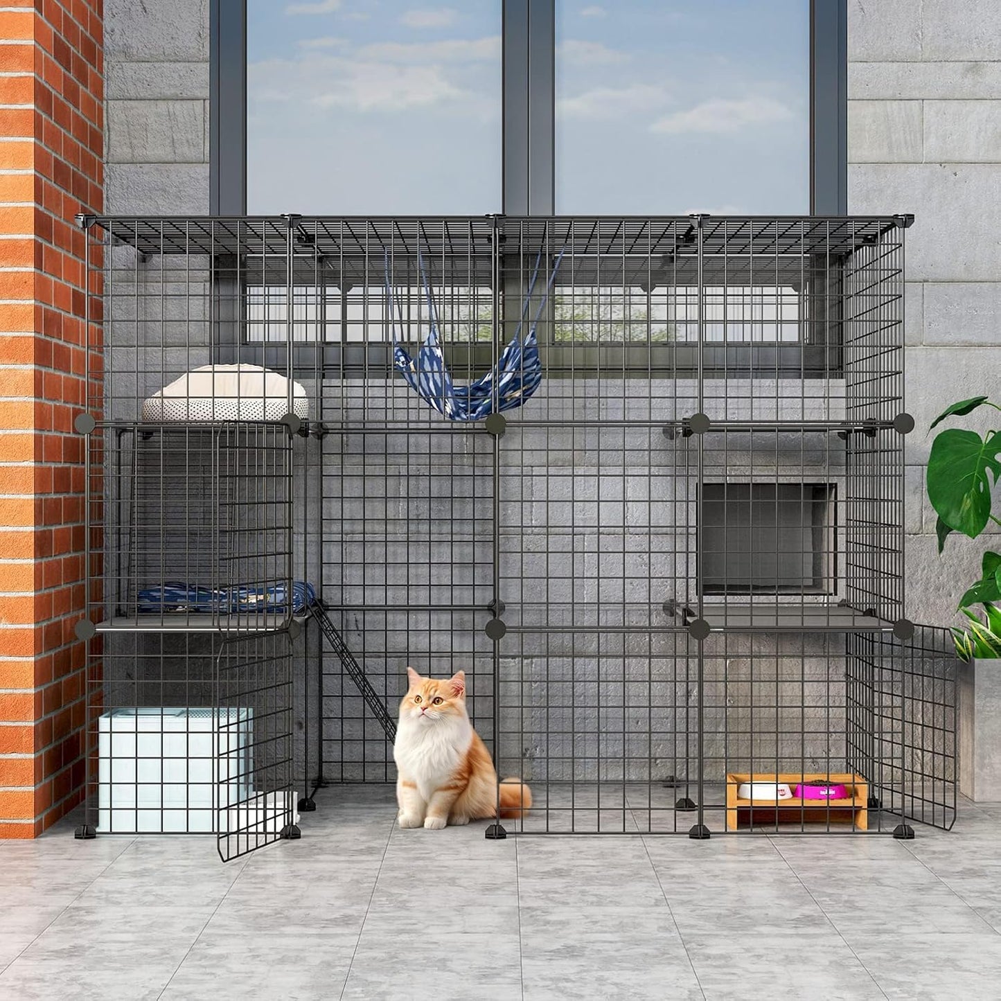 Oneluck Outdoor Cat House with Large Enter Door for Cats