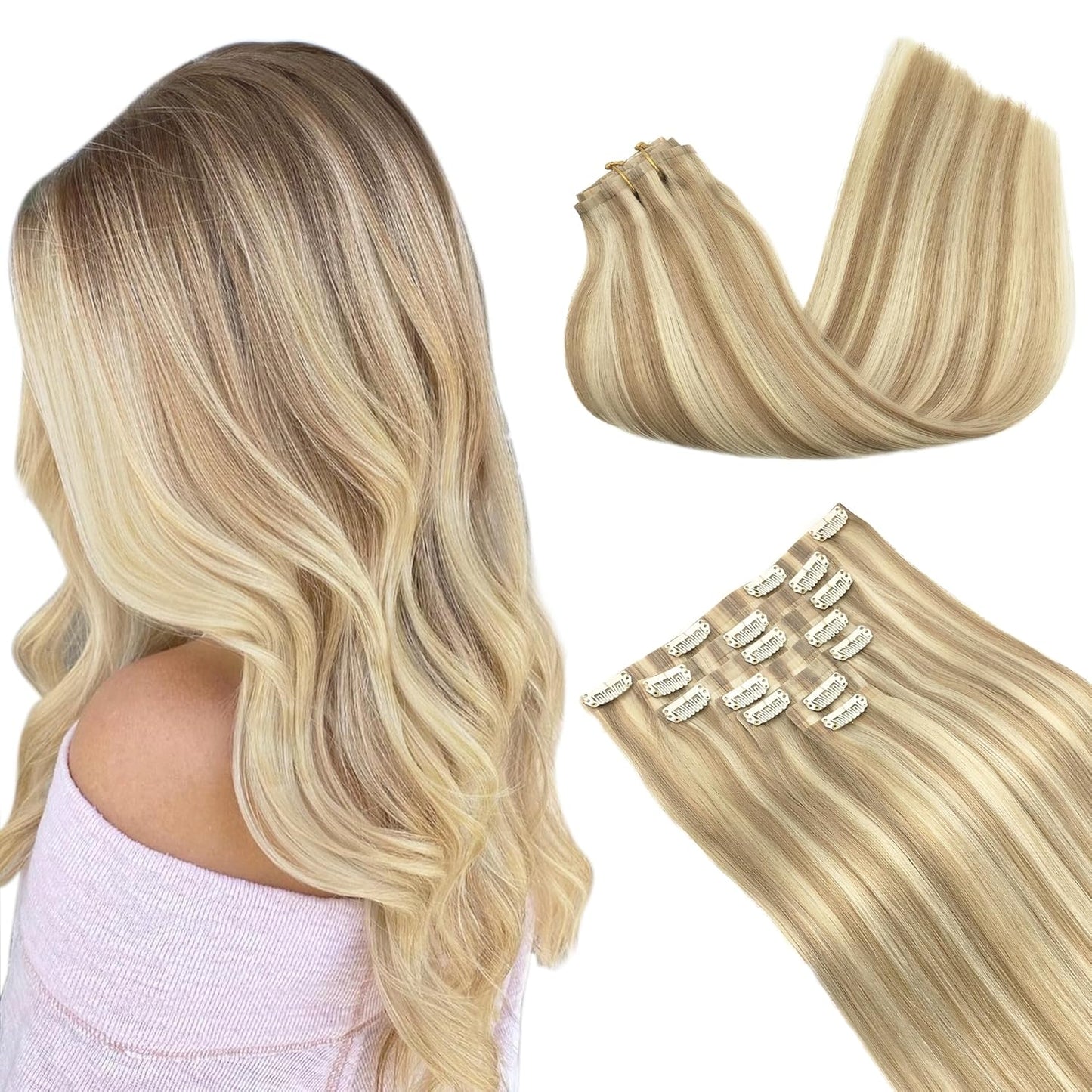 Clip in Hair Extensions Real Human Hair for Luxurious Style
