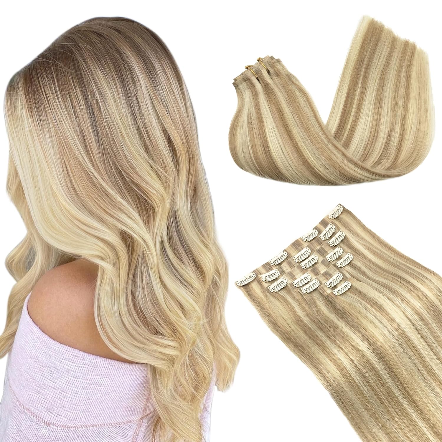 Clip in Hair Extensions Real Human Hair for Luxurious Style