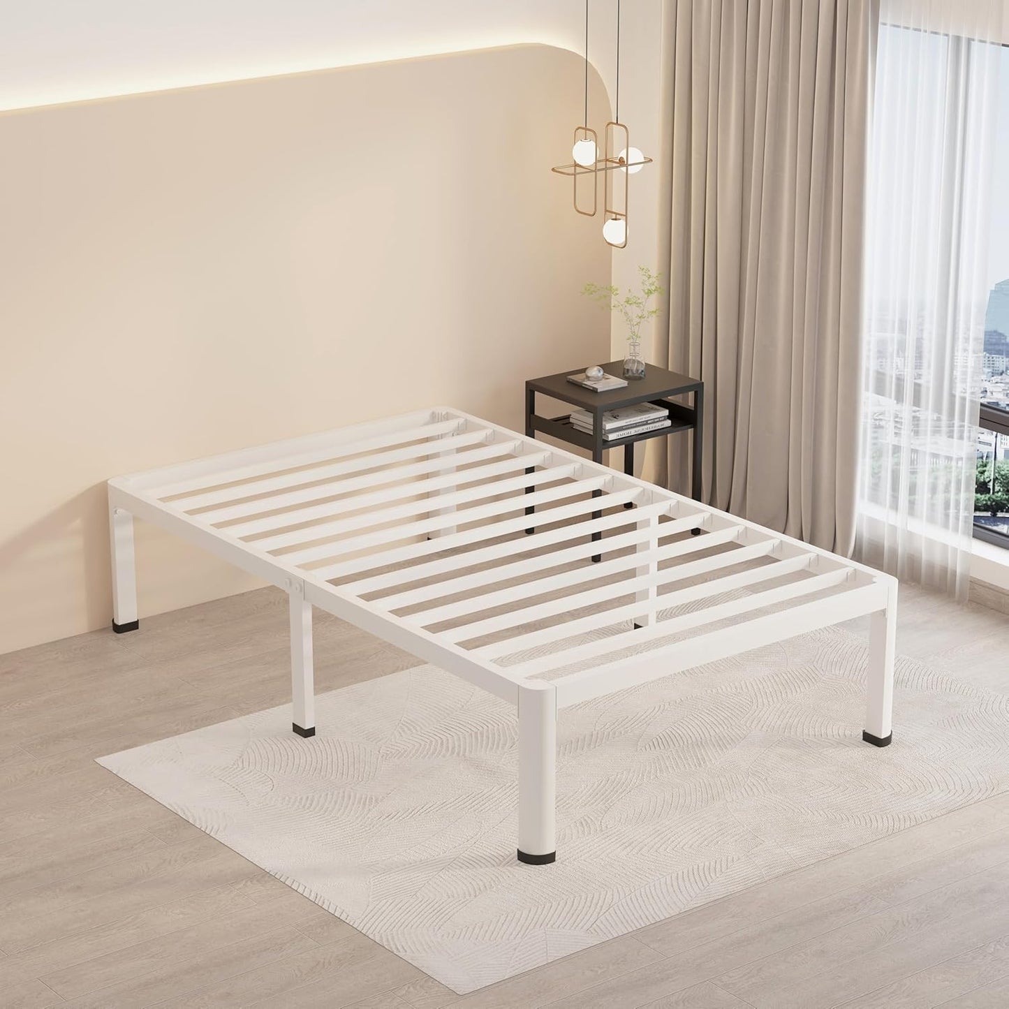 Heavy Duty Twin XL Bed Frame with Under-Bed Storage Space