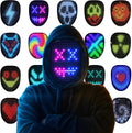 Led Mask Halloween Costume for Kids Adults - Gesture Sensing Light Up