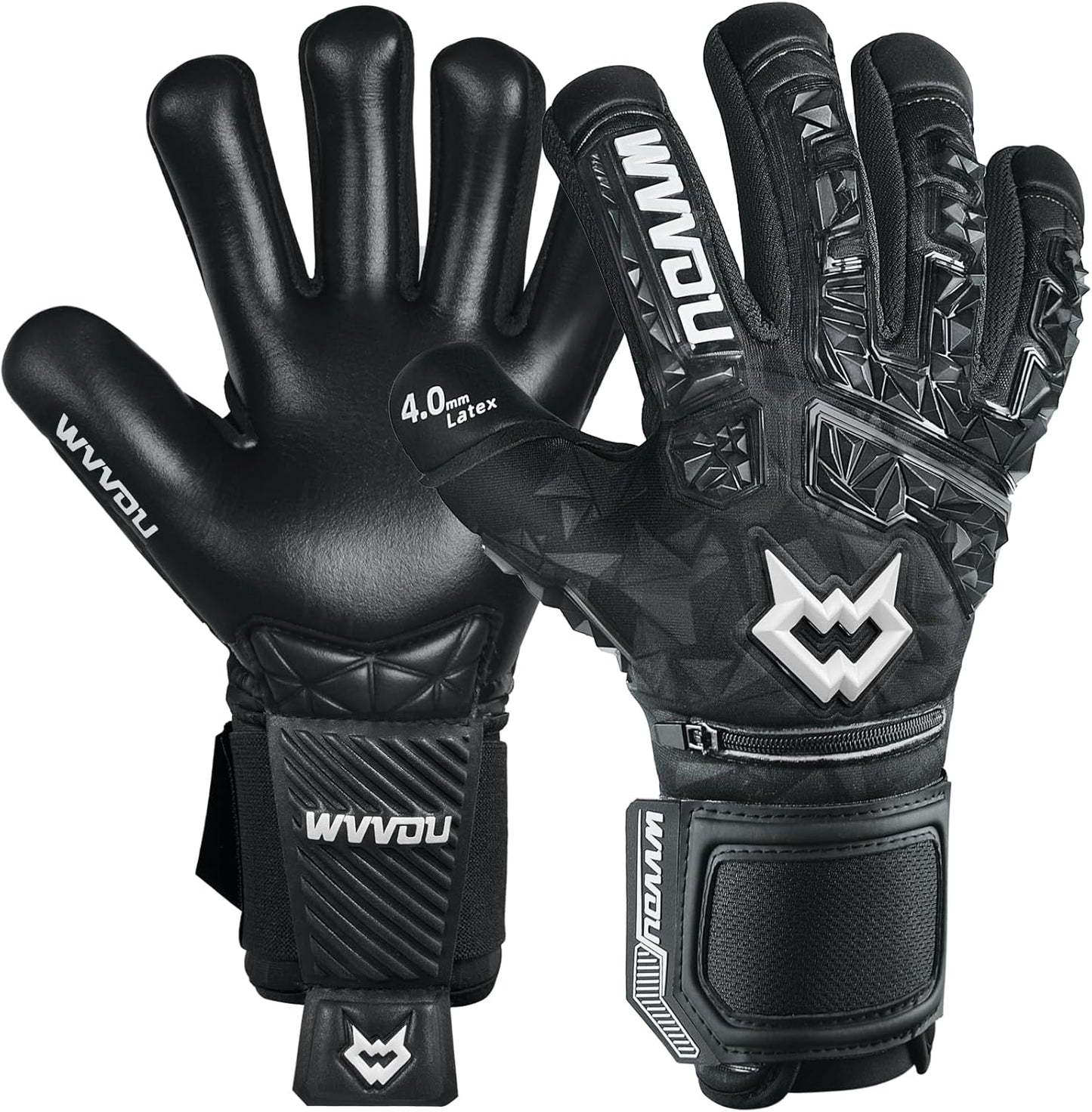 WVVOU Soccer Goalie Gloves for Adults with Detachable Finger Saves