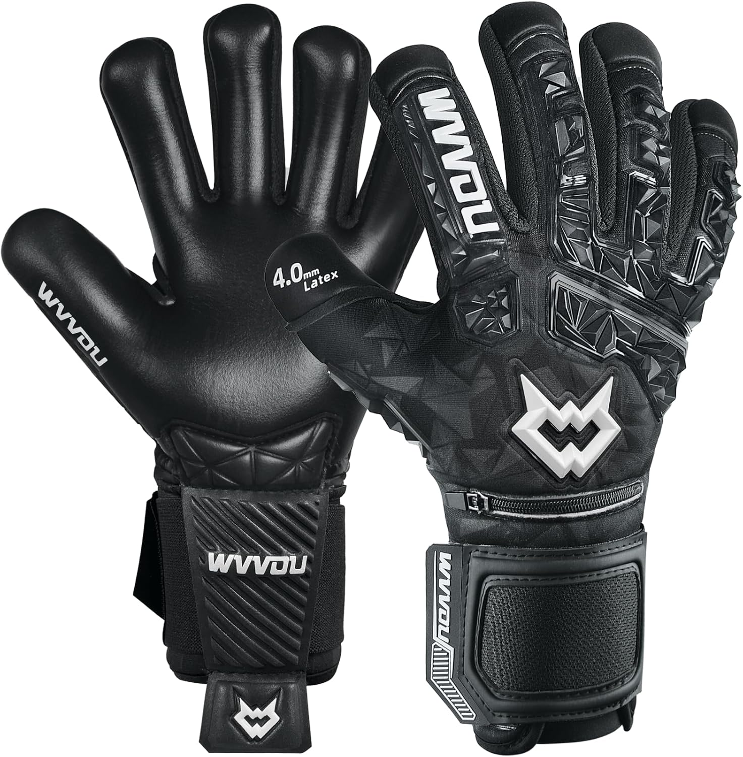 WVVOU Soccer Goalie Gloves for Adults with Detachable Finger Saves