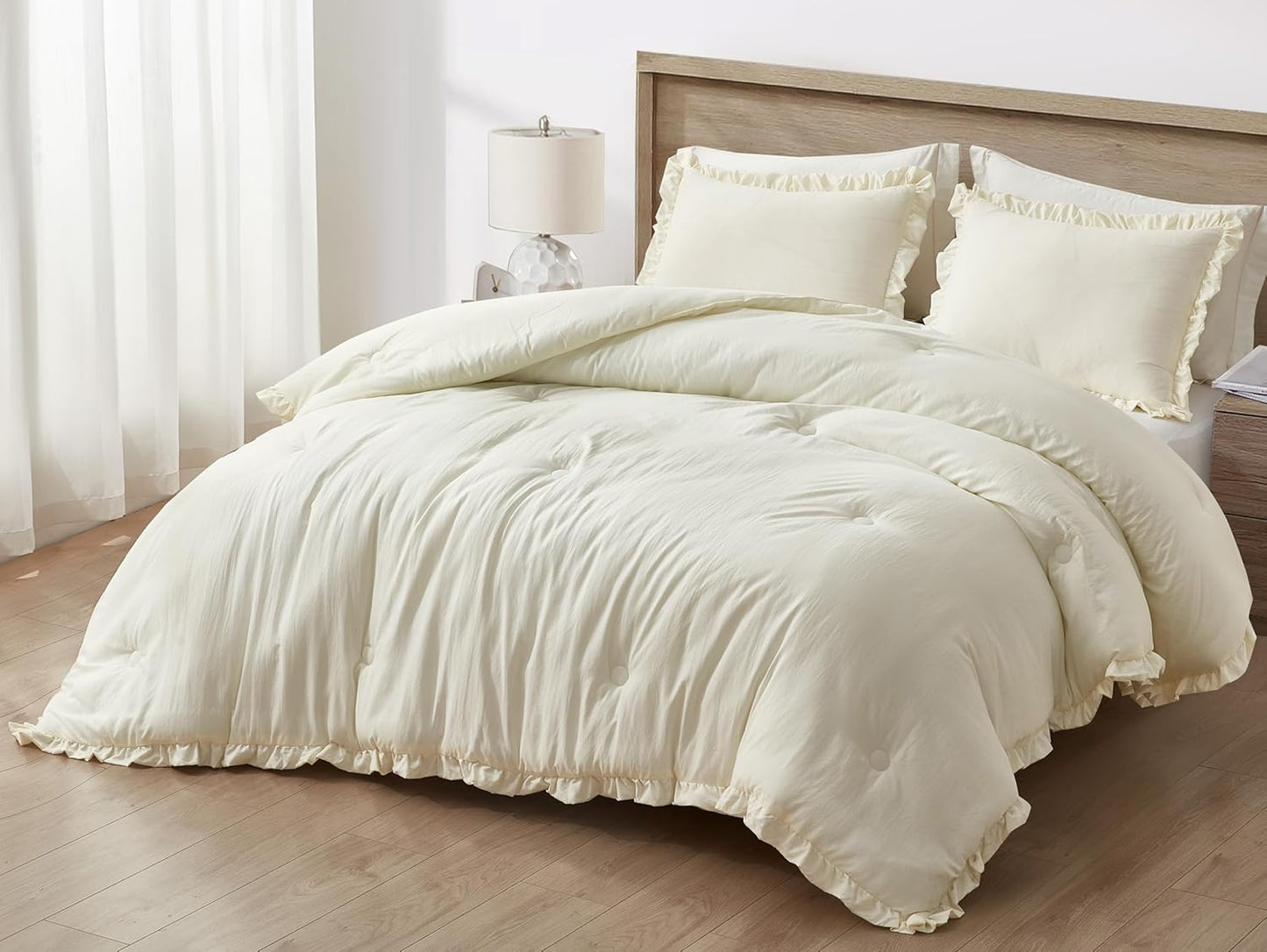 Nora 3-Piece Ruffled Edge Trim Microfiber Comforter Set Review