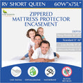 RV Short Queen Mattress Protector Zippered Encasement - Waterproof