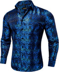 Sophisticated Silk Dress Shirt with Paisley for Men by DiBanGu