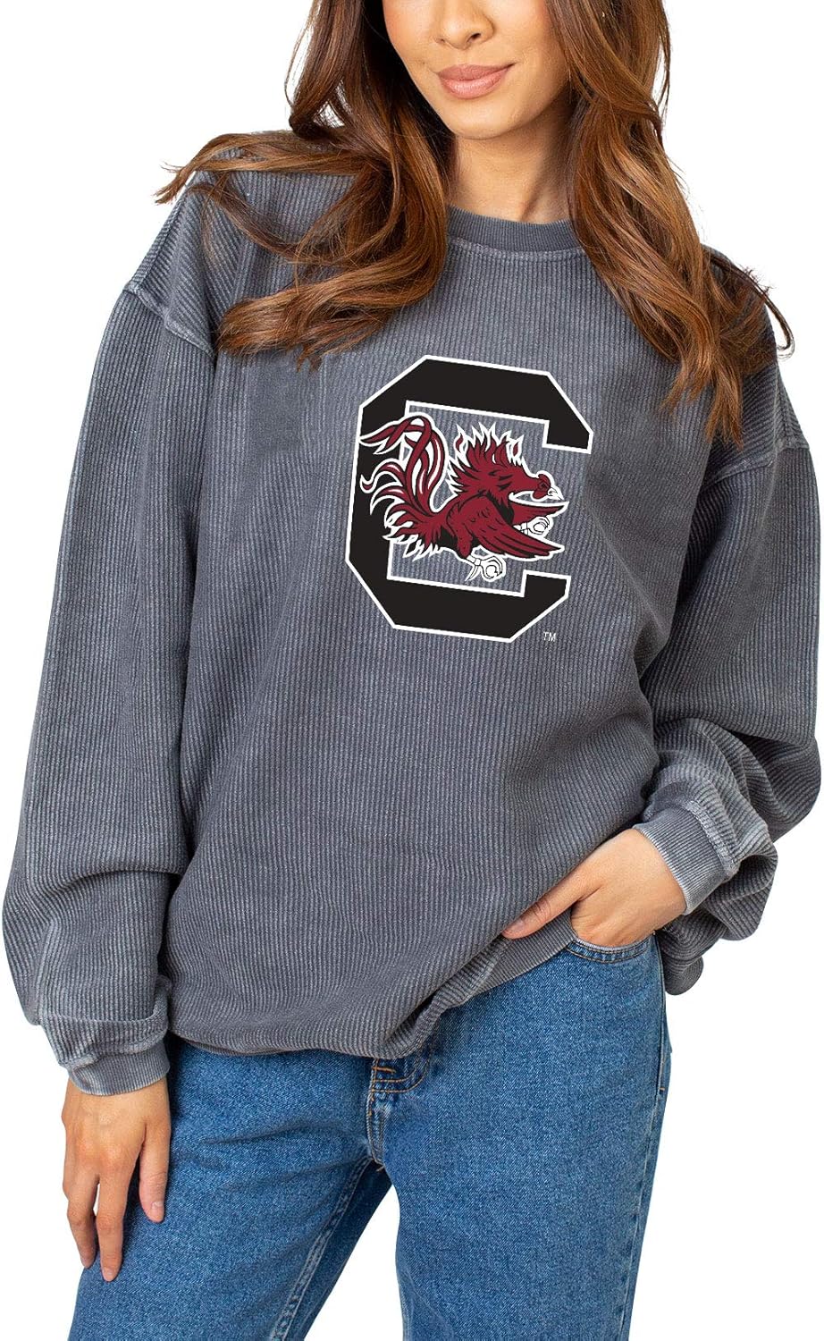 Chicka-d Womens Corded Crew Pullover for Ultimate Comfort