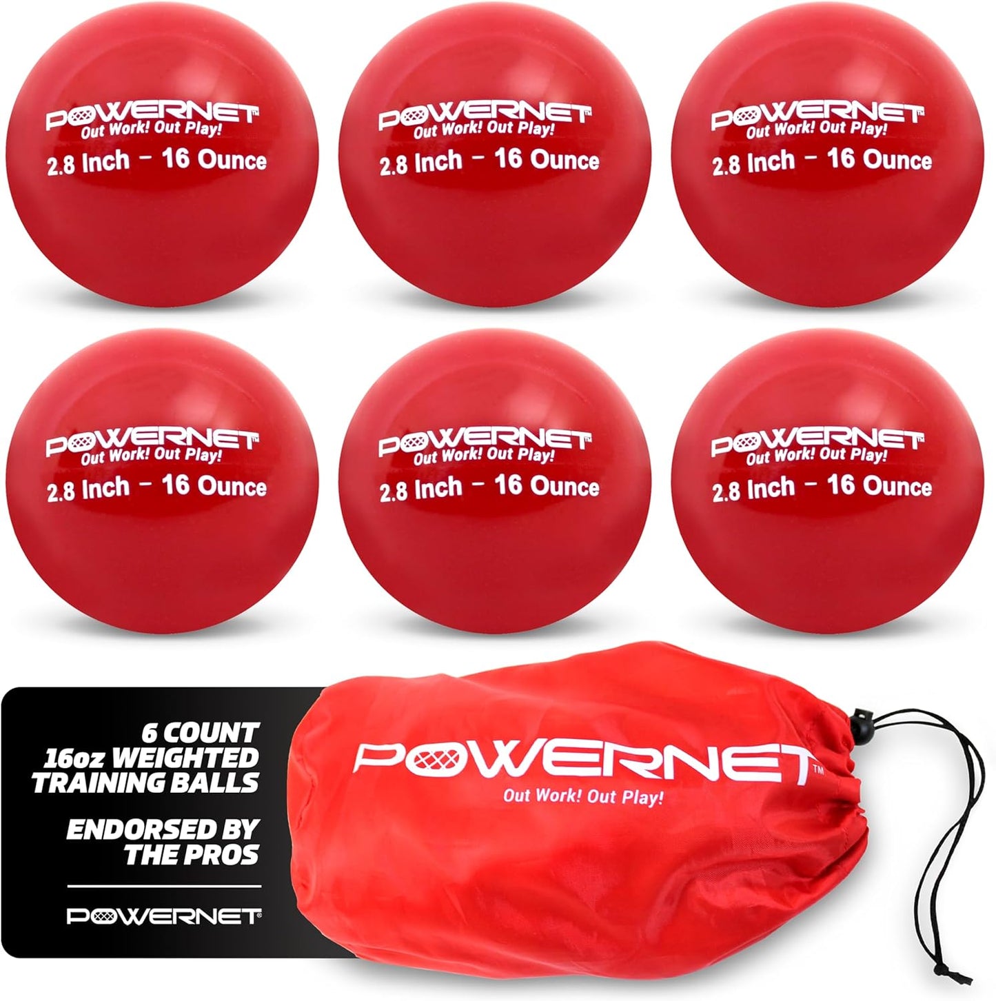PowerNet Weighted Baseballs for Hitting Training and Strength