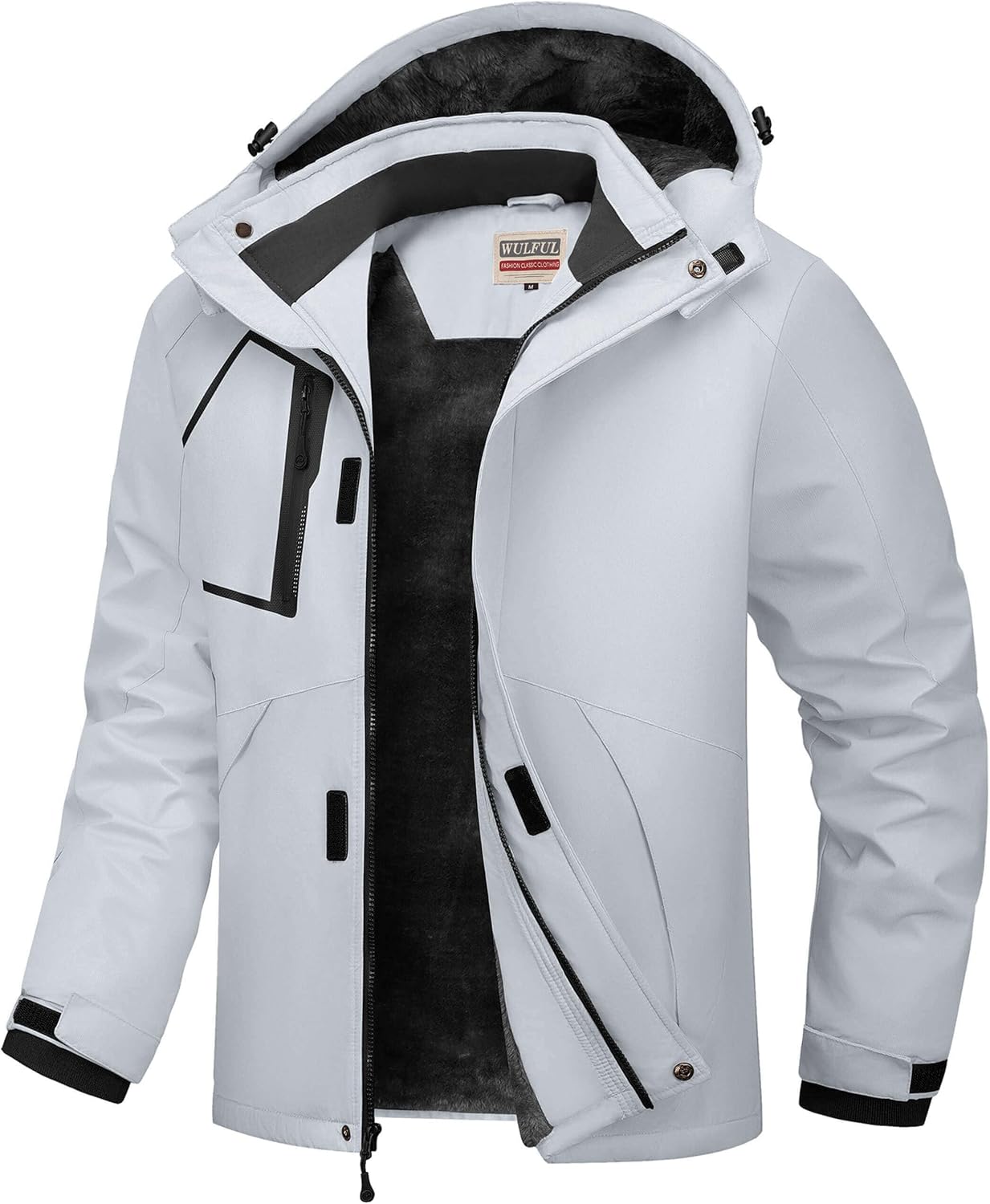 WULFUL Men's Waterproof Ski Jacket for Cold Winter Sports