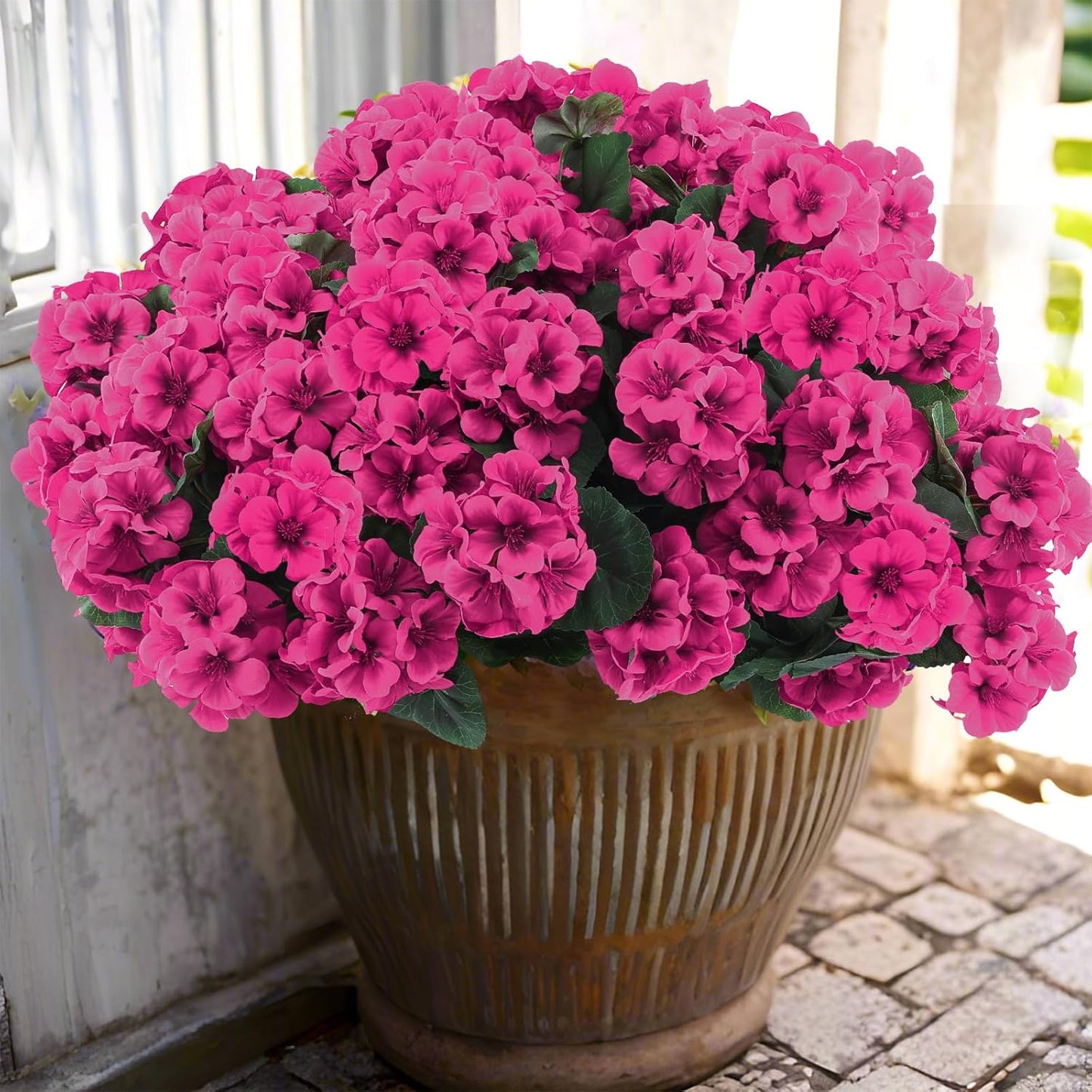 Hananona 12 Pcs Artificial Geranium Flowers for Home Decor