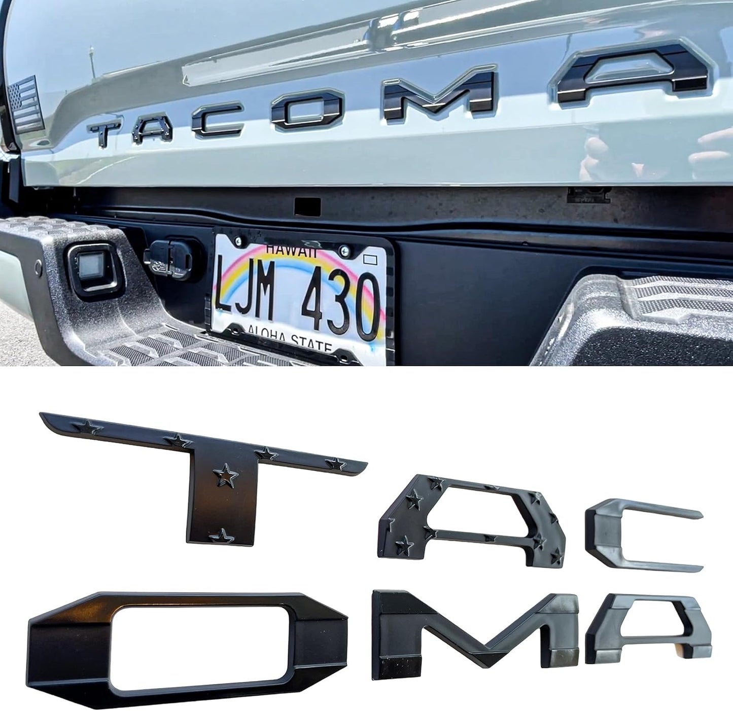 Tactilian Tacoma Tailgate Letters with 3D Embossed Design