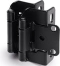 DecoBasics 1/2 in Overlay Black Cabinet Hinges - Semi-Concealed