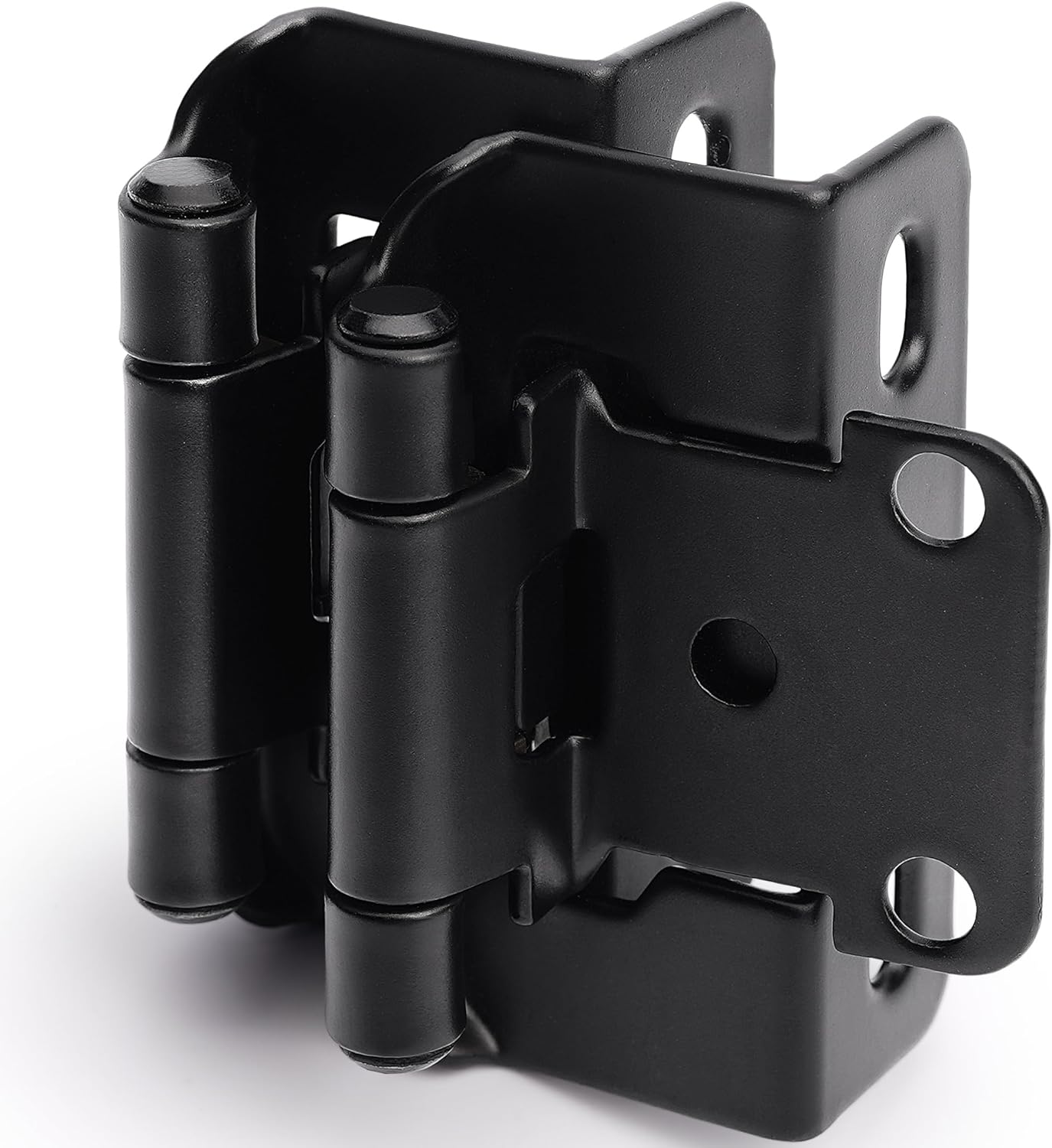 DecoBasics 60 Pack 1/2 Overlay Black Cabinet Hinges for Doors