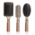 NVTED Hair Brush Set with Paddle, Detangler & Round Brush - Smooth