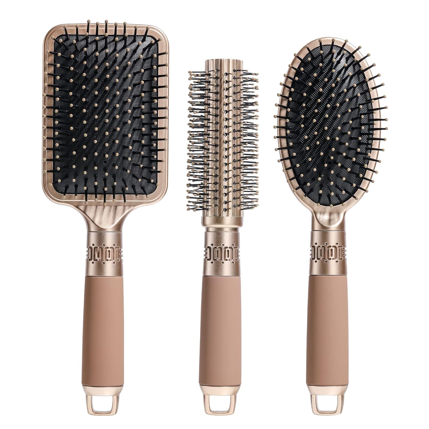NVTED Detangling Hair Brush Set - Massage & Style GOLD