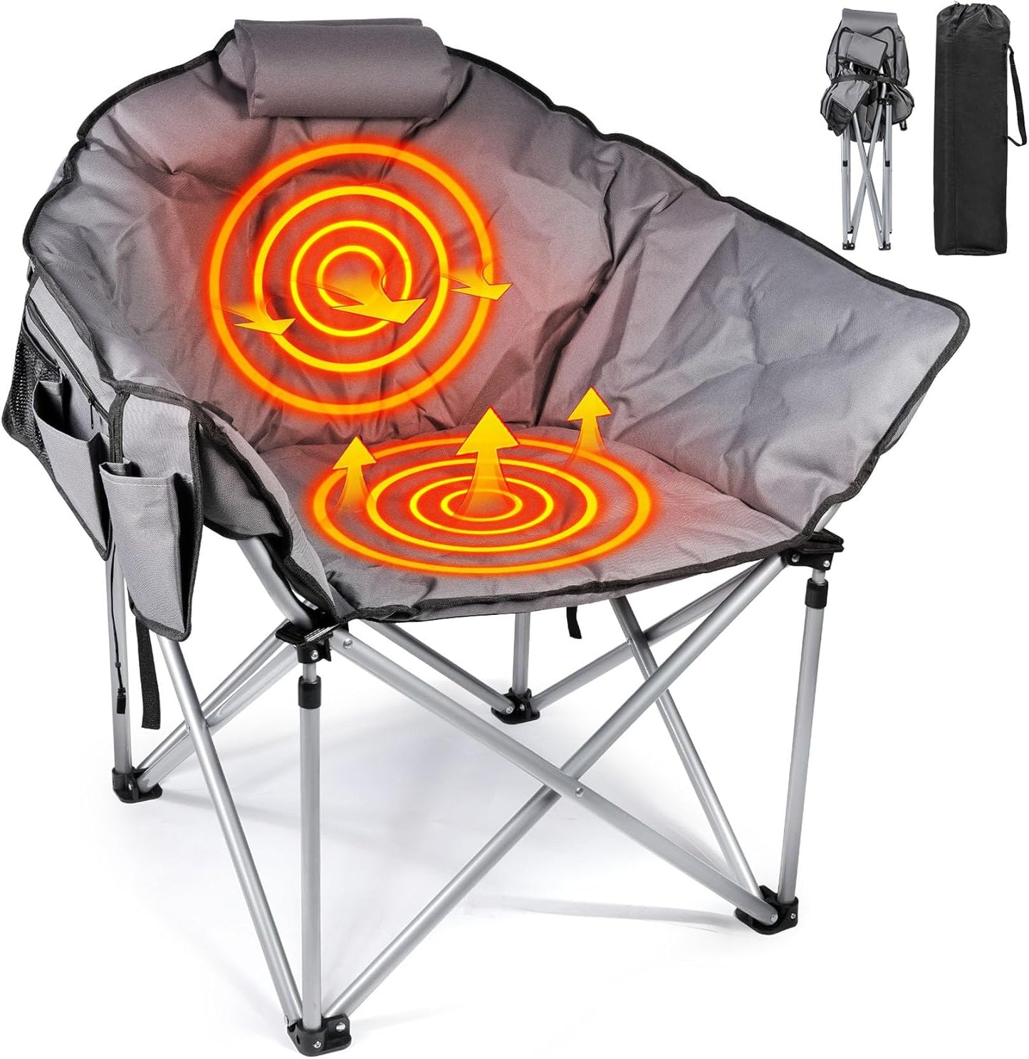 Suteck Oversized Heated Camping Chair - Stay Cozy Outdoors!