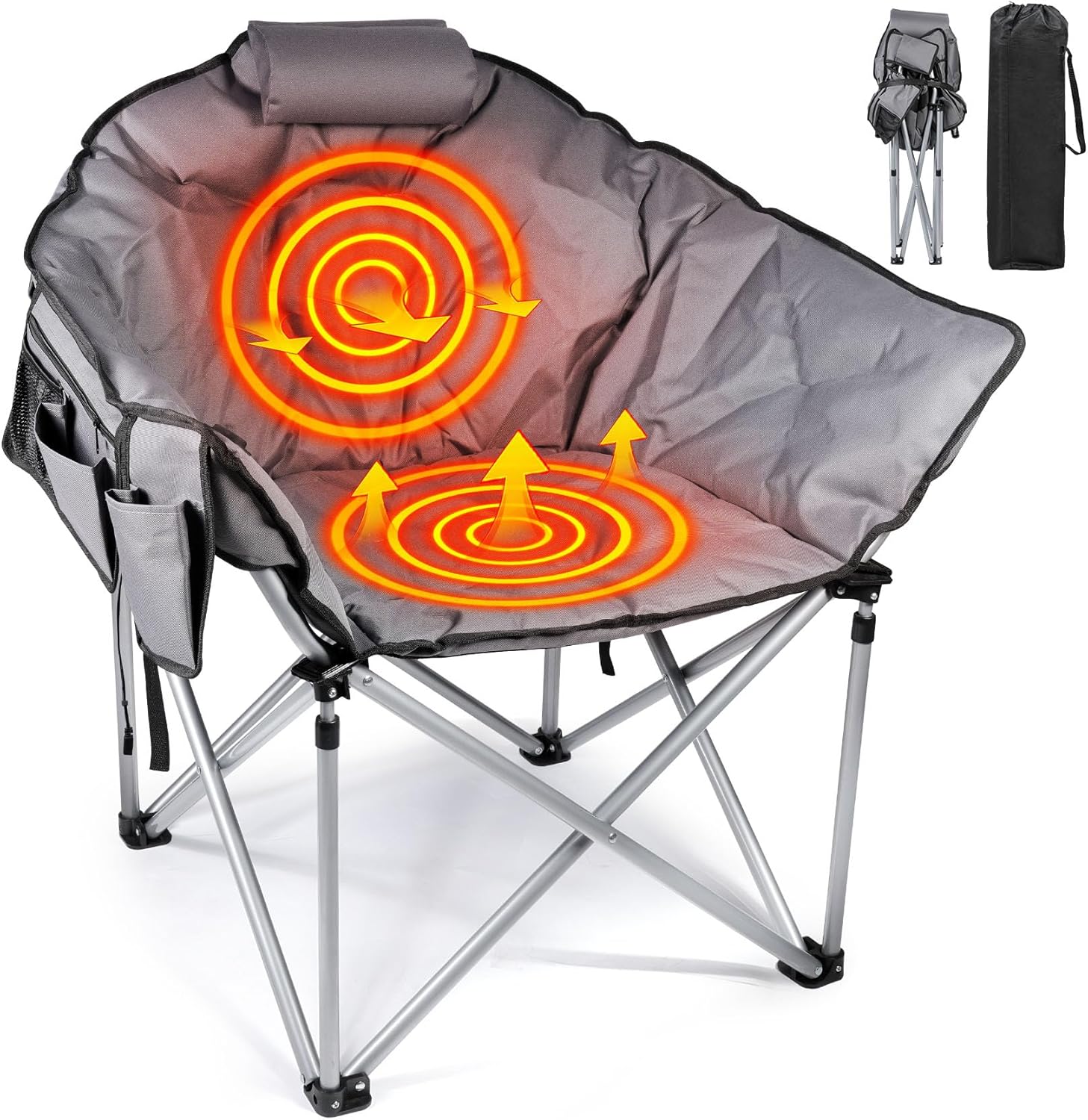 Suteck Oversized Heated Camping Chair - Stay Cozy Outdoors!