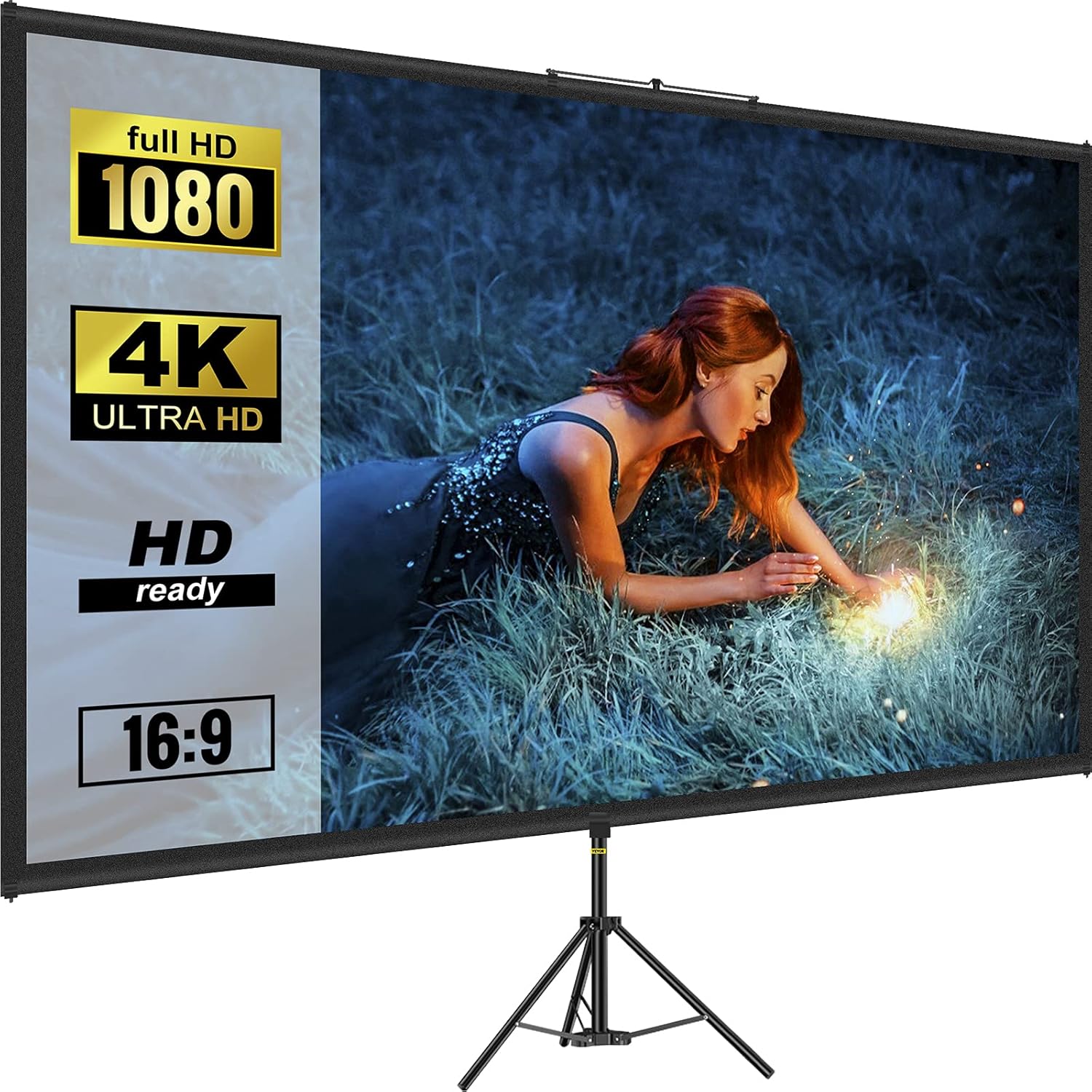 VEVOR 70 HD Tripod Screen: Crisp Projection Anywhere
