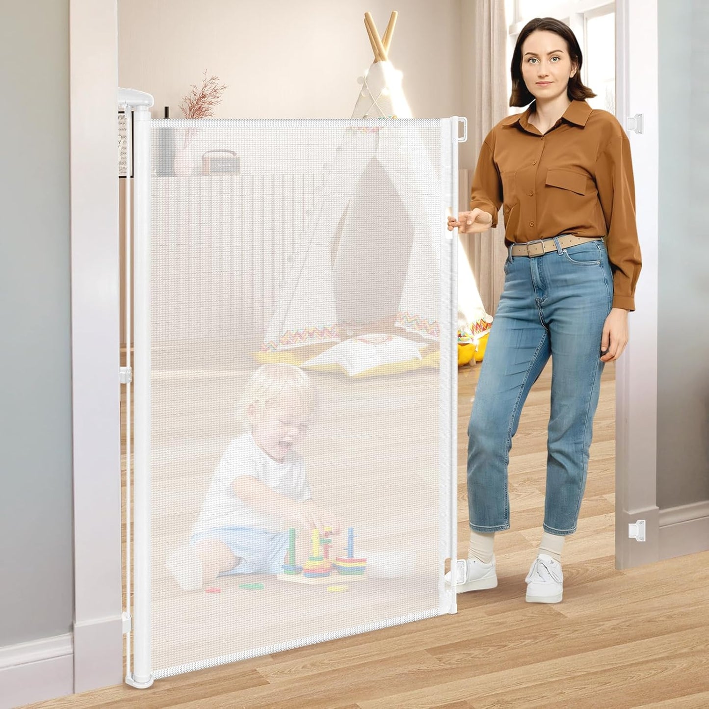 52 Extra Tall Baby Gates for Doorways and Pets - Retractable Design
